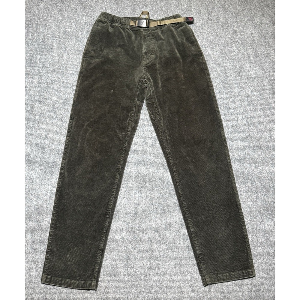 VTG Gramicci Dark Green Corduroy Belted Chino Pants Men USA Sz Small Fit 27x29